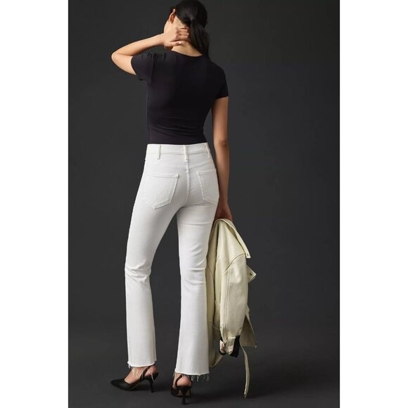 MOTHER The Hustler Ankle Fray Fairest of Them All White Flare Jeans, Size 30 - Picture 4 of 15